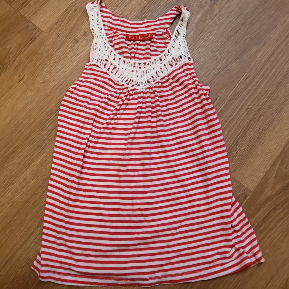 Hot pink/white stripe tank